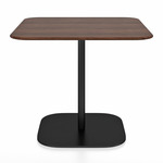 2 Inch Flat Base Square Cafe Table - Black Powder Coated Aluminum / Walnut Plywood