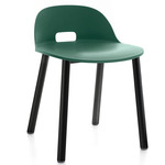 Alfi Low Back Aluminum Chair - Black Powder Coated Aluminum / Green Polypropylene