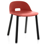 Alfi Low Back Aluminum Chair - Black Powder Coated Aluminum / Red