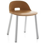 Alfi Low Back Aluminum Chair - Hand Brushed Aluminum / Sand Polypropylene
