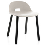 Alfi Low Back Aluminum Chair - Black Powder Coated Aluminum / White