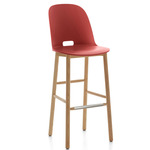 Alfi Bar/ Counter Stool - Natural Ash / Red