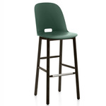 Alfi Bar/ Counter Stool - Dark Stained Ash / Green Polypropylene