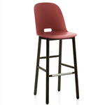 Alfi Bar/ Counter Stool - Dark Stained Ash / Red