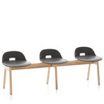 Alfi Low Back Bench - Natural Ash / Dark Grey