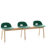 Alfi Low Back Bench - Natural Ash / Green Polypropylene