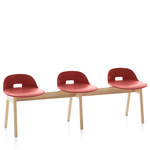Alfi Low Back Bench - Natural Ash / Red
