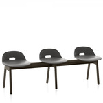 Alfi Low Back Bench - Dark Stained Ash / Dark Grey
