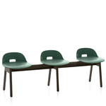 Alfi Low Back Bench - Dark Stained Ash / Green Polypropylene
