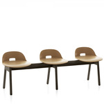Alfi Low Back Bench - Dark Stained Ash / Sand Polypropylene