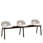 Alfi Low Back Bench - Dark Stained Ash / White