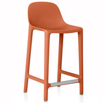 Broom Bar / Counter Stool - Terracotta Orange Polypropylene