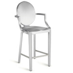 Kong Bar/ Counter Stool with Arms - Hand Brushed Aluminum