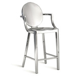 Kong Bar/ Counter Stool with Arms - Hand Polished Aluminum