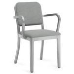 Navy Officer Armchair - Hand Brushed Aluminum / Kvadrat Hallingdal 116 Fabric