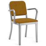 Navy Officer Armchair - Hand Brushed Aluminum / Kvadrat Phlox 443 Corduroy