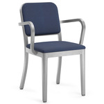 Navy Officer Armchair - Hand Brushed Aluminum / Kvadrat Reflect 694 Fabric