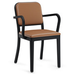 Navy Officer Armchair - Black Powder Coated Aluminum / Tan Leather