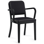 Navy Officer Armchair - Black Powder Coated Aluminum / Black Leather