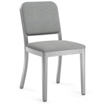 Navy Officer Chair - Hand Brushed Aluminum / Kvadrat Hallingdal 116 Fabric