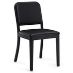 Navy Officer Chair - Black Powder Coated Aluminum / Black Leather