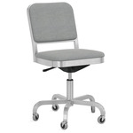 Navy Officer Swivel Chair - Hand Brushed Aluminum / Kvadrat Hallingdal 116 Fabric