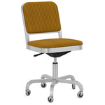 Navy Officer Swivel Chair - Hand Brushed Aluminum / Kvadrat Phlox 443 Corduroy