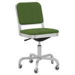 Navy Officer Swivel Chair - Hand Brushed Aluminum / Kvadrat Phlox 943 Corduroy