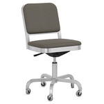 Navy Officer Swivel Chair - Hand Brushed Aluminum / Kvadrat Reflect 184 Fabric