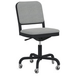 Navy Officer Swivel Chair - Black Powder Coated Aluminum / Kvadrat Hallingdal 116 Fabric