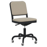 Navy Officer Swivel Chair - Black Powder Coated Aluminum / Kvadrat Hallingdal 200 Fabric