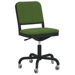 Navy Officer Swivel Chair - Black Powder Coated Aluminum / Kvadrat Phlox 943 Corduroy