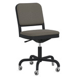 Navy Officer Swivel Chair - Black Powder Coated Aluminum / Kvadrat Reflect 184 Fabric