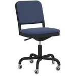 Navy Officer Swivel Chair - Black Powder Coated Aluminum / Kvadrat Reflect 694 Fabric