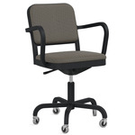 Navy Officer Swivel Armchair - Black Powder Coated Aluminum / Kvadrat Reflect 184 Fabric