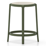 On & On Wood Bar/ Counter Stool - Green / Oak