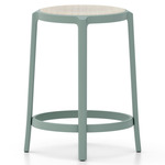 On & On Wood Bar/ Counter Stool - Light Blue PET / Oak