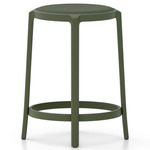 On & On Upholstered Bar/ Counter Stool - Green / Green Wool Fabric