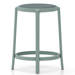 On & On Upholstered Bar/ Counter Stool - Light Blue PET / Light Blue Polyurethane Fabric