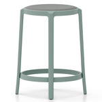 On & On Upholstered Bar/ Counter Stool - Light Blue PET / Light Blue Wool Fabric