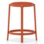 On & On Upholstered Bar/ Counter Stool - Orange / Orange Polyurethane Fabric