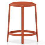 On & On Upholstered Bar/ Counter Stool - Orange / Orange Wool Fabric