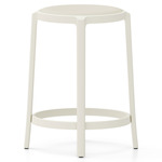 On & On Upholstered Bar/ Counter Stool - White / White Polyurethane Fabric