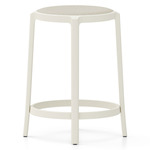 On & On Upholstered Bar/ Counter Stool - White / White Wool Fabric