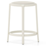 On & On Upholstered Bar/ Counter Stool - White / White Leather