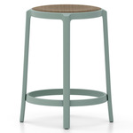 On & On Wood Bar/ Counter Stool - Light Blue PET / Walnut