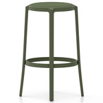 On & On Upholstered Bar/ Counter Stool - Green / Green Polyurethane Fabric