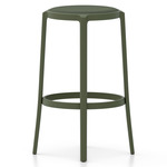 On & On Upholstered Bar/ Counter Stool - Green / Green Wool Fabric