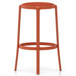 On & On Upholstered Bar/ Counter Stool - Orange / Orange Polyurethane Fabric