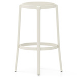 On & On Upholstered Bar/ Counter Stool - White / White Polyurethane Fabric